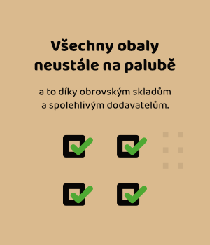 Všechny obaly neustále na palubě