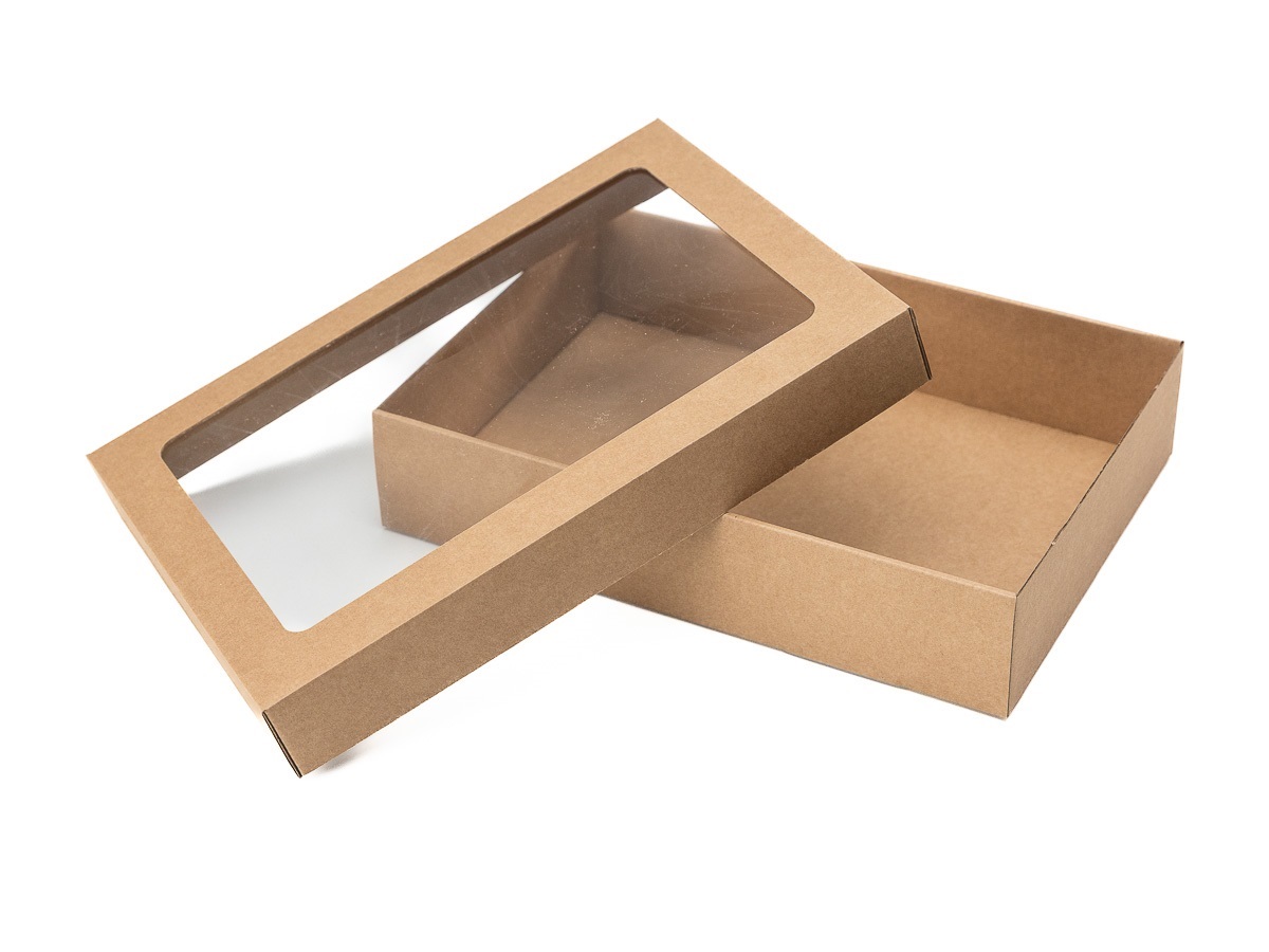 25 ks - Dárková krabice dno + průhledné víko 340x230x70