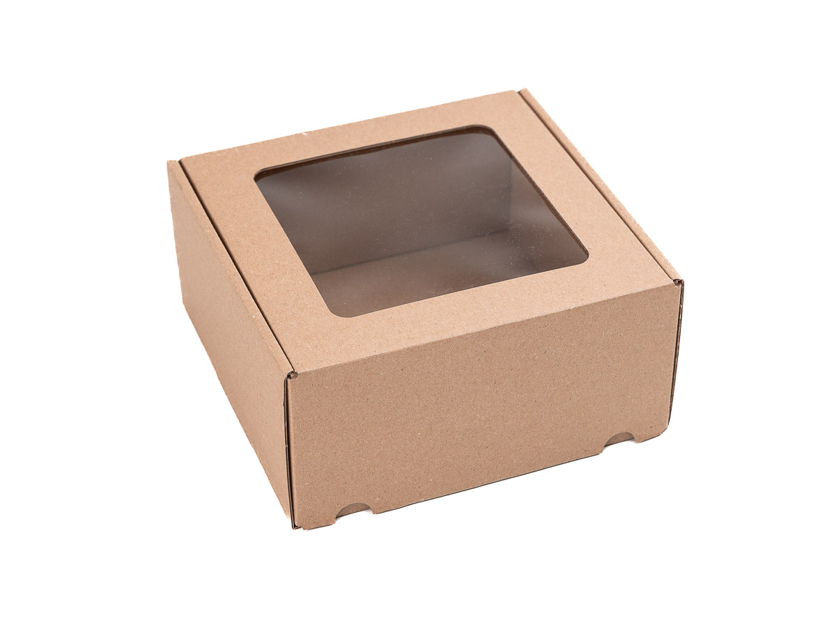 Dárková krabice s průhledným víkem 200x200x100 - 25 ks