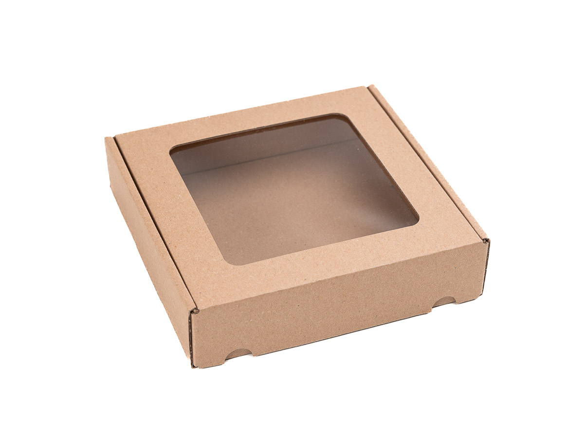 25 ks - Dárková krabice s průhledným víkem 200x200x50