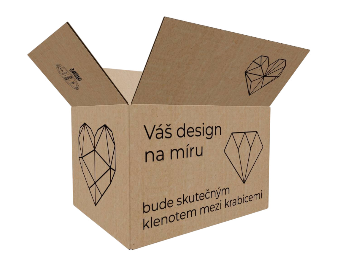E-shop 100 ks - Kartonová krabice 360x290x240 3VVL klopová, digitální tisk