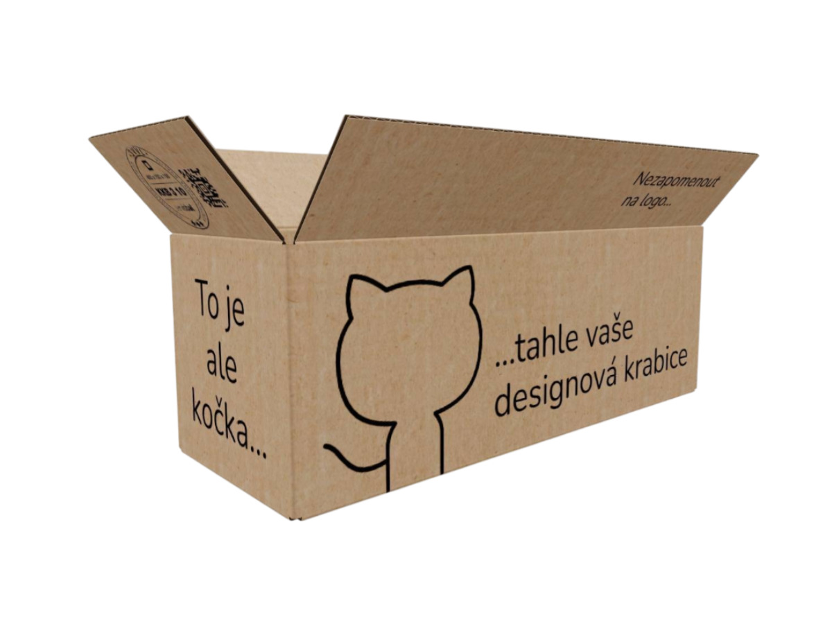 E-shop 100 ks - Kartonová krabice 400x150x150 3VVL klopová, digitální tisk