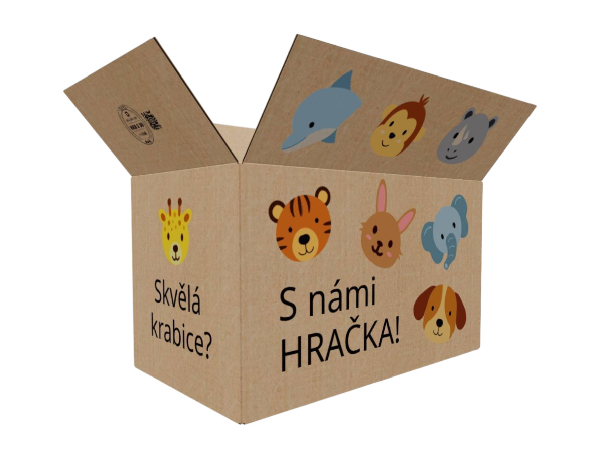 E-shop 100 ks - Kartonová krabice 500x300x300 3VVL klopová, digitální tisk