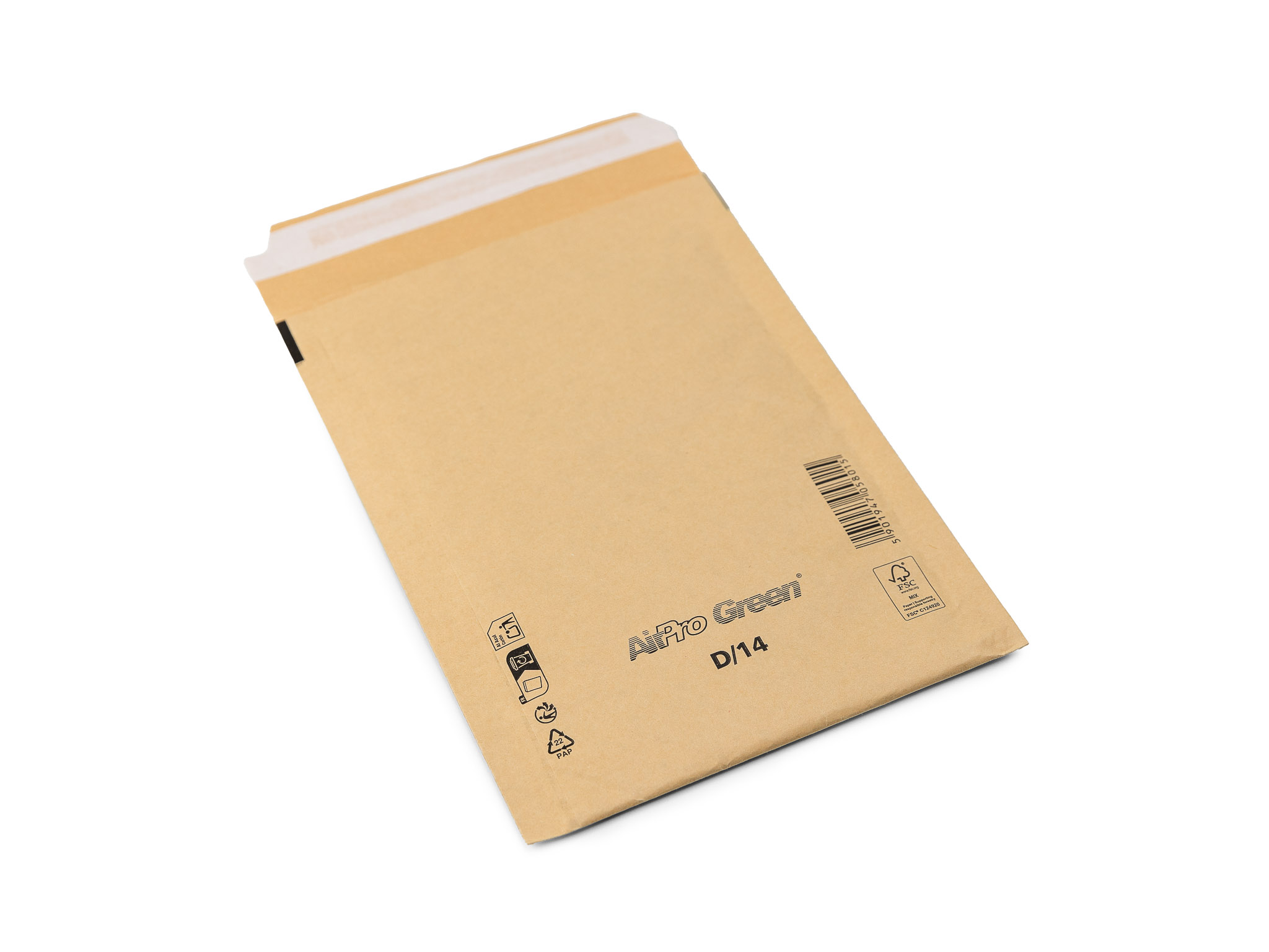 100 ks - Obálka papírová protinárazová 200x265mm s výplní, samolepicí, hnědá