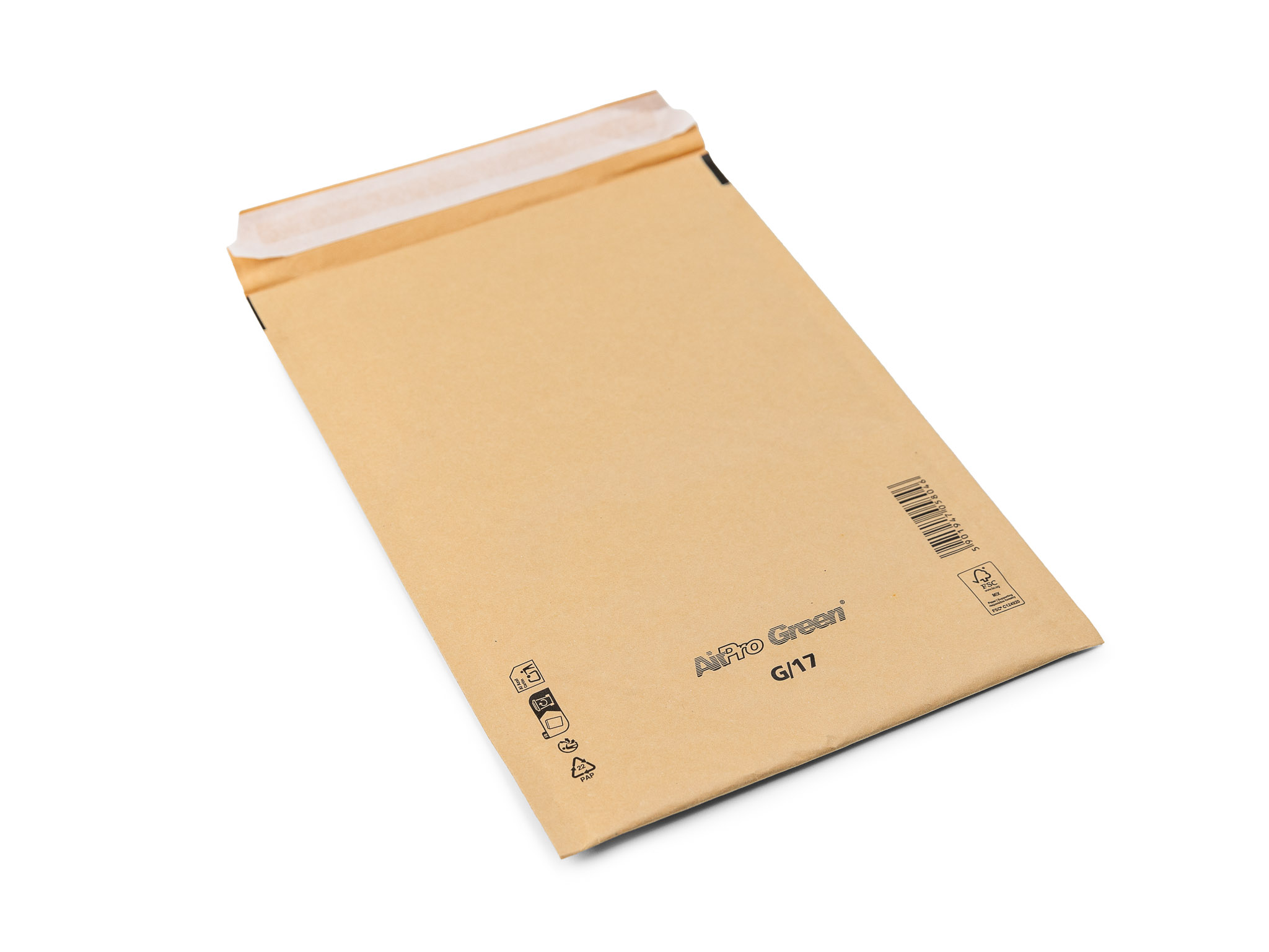 100 ks - Obálka papírová protinárazová 250x340mm s výplní, samolepicí, hnědá