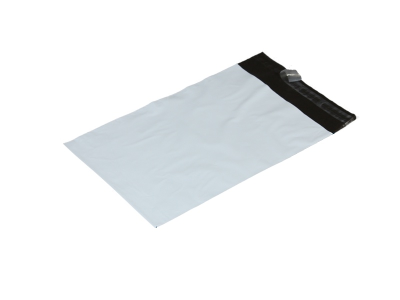 100 ks - Obálka plastová samolepicí bílo-černá 250x350, tl. 0,06