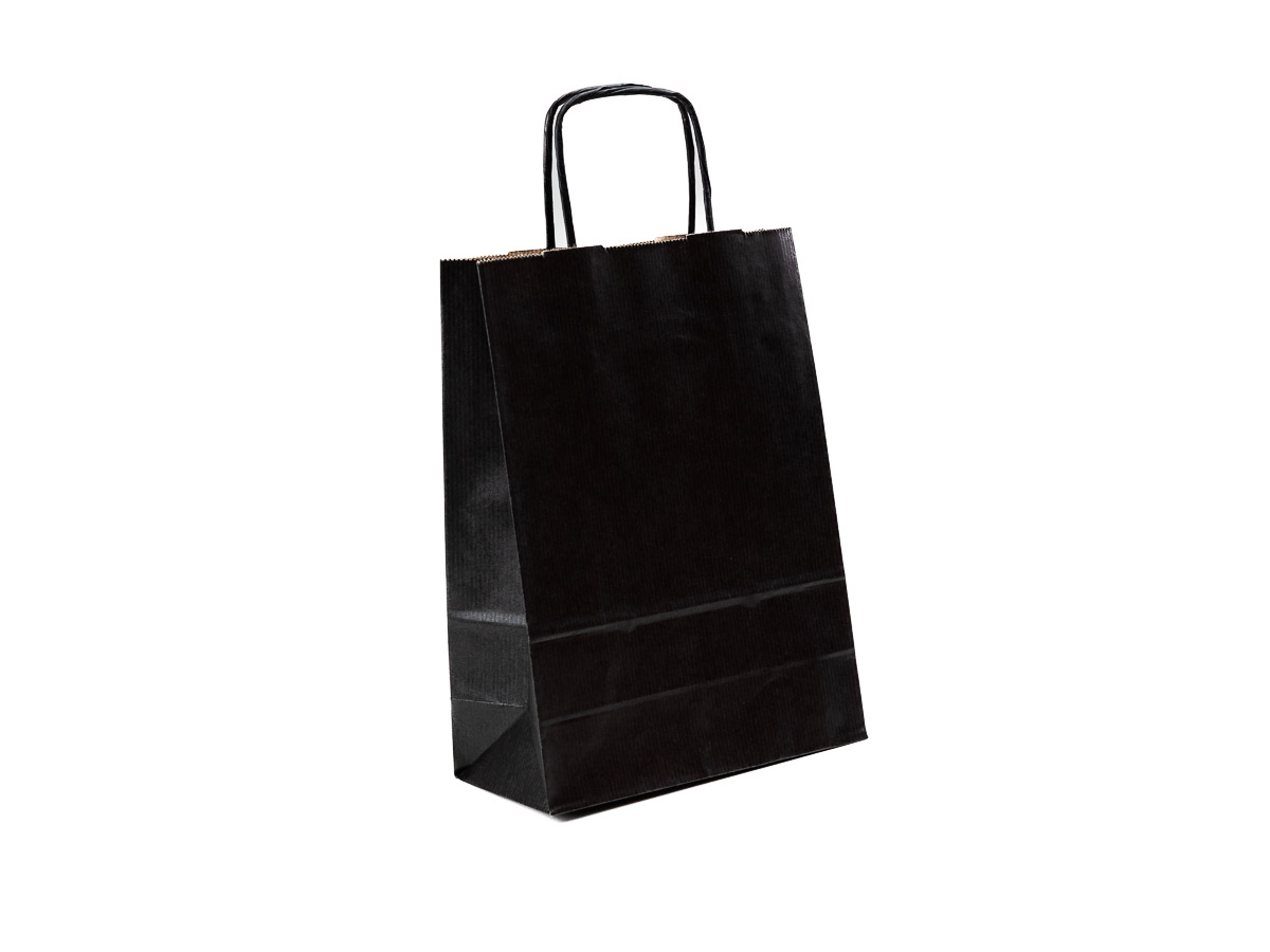 300 ks - Papírová taška černá 180x80x240mm