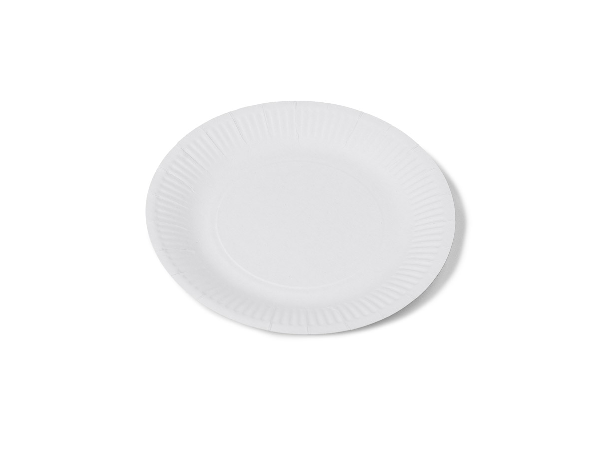 E-shop 500 ks - Papírový talíř bílý - průměr 18 cm