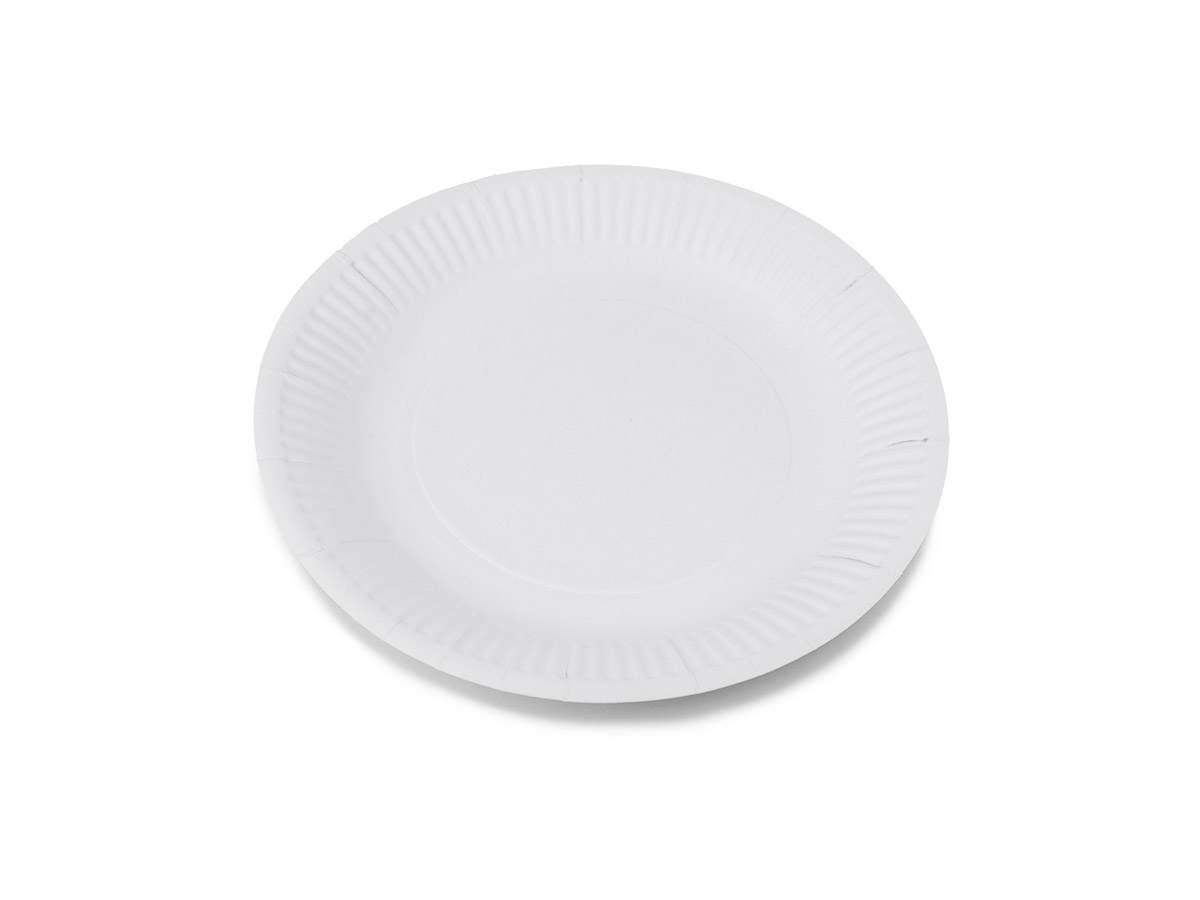 500 ks - Papírový talíř bílý - průměr 23 cm