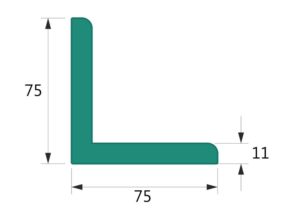 5 ks - Pěnový polyetylén Profil L75x75