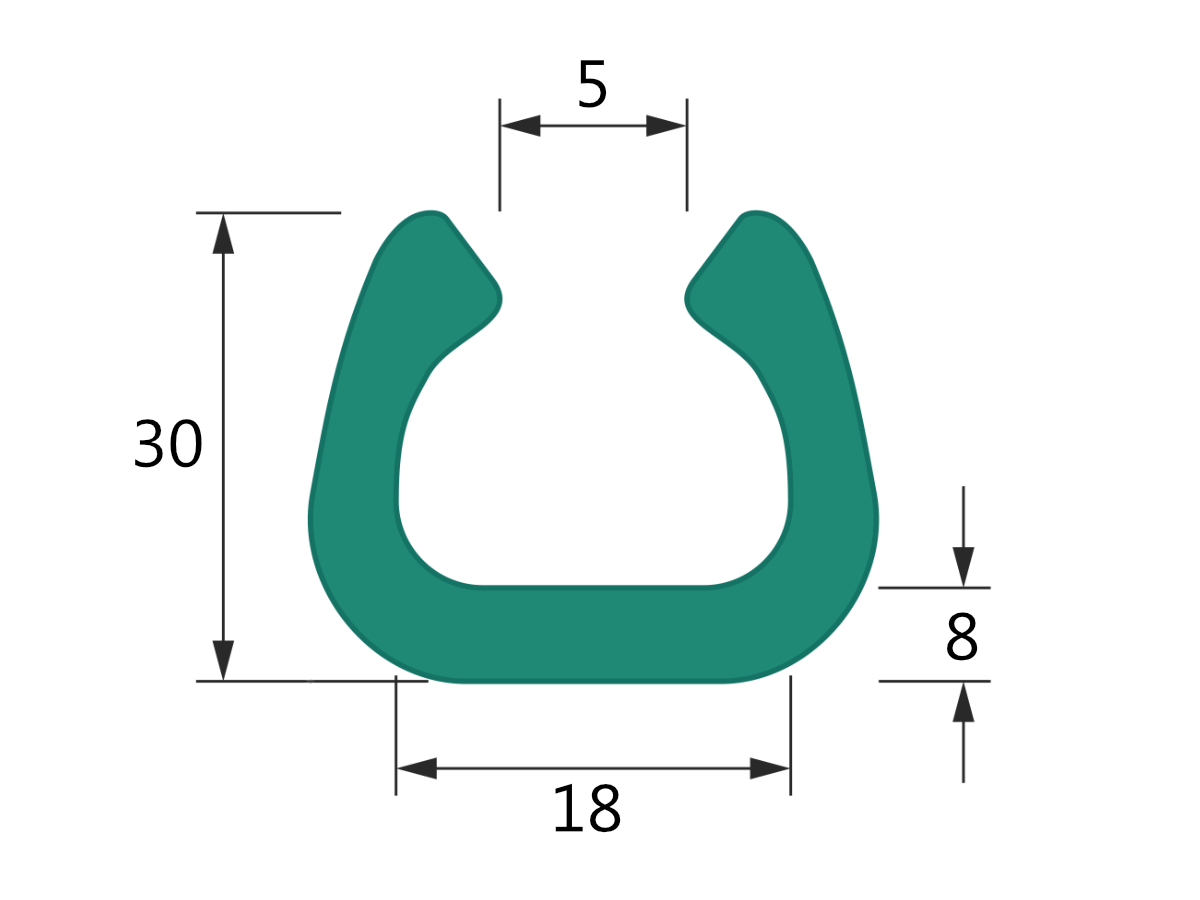 10 ks - Pěnový polyetylén Profil  U FIX 18