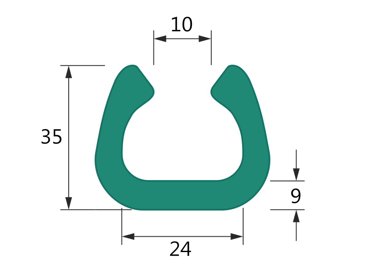 10 ks - Pěnový polyetylén Profil  U FIX 25