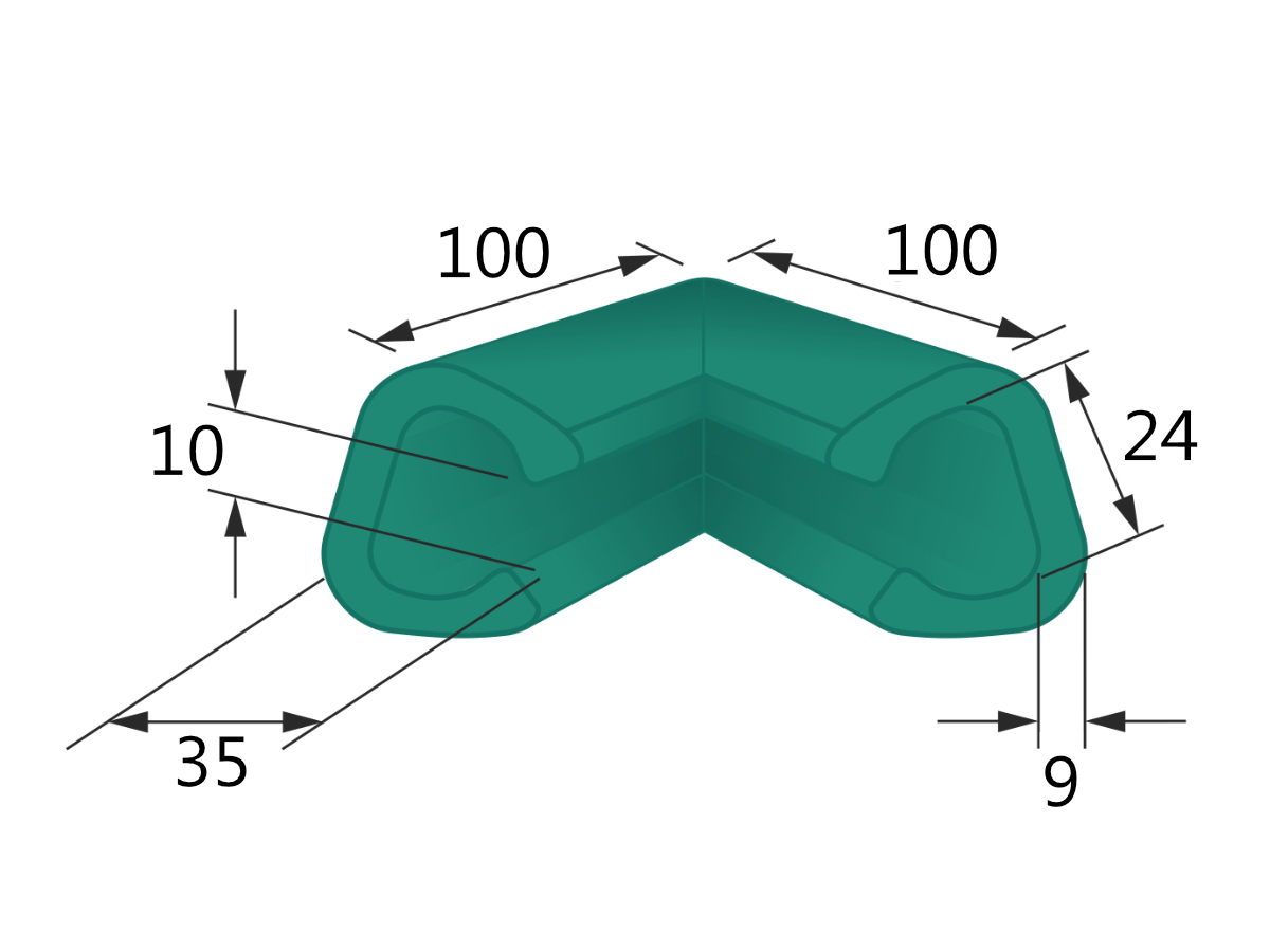 E-shop 20 ks - Pěnový polyetylén Profil U FIX 25-C (ROH 100x100)