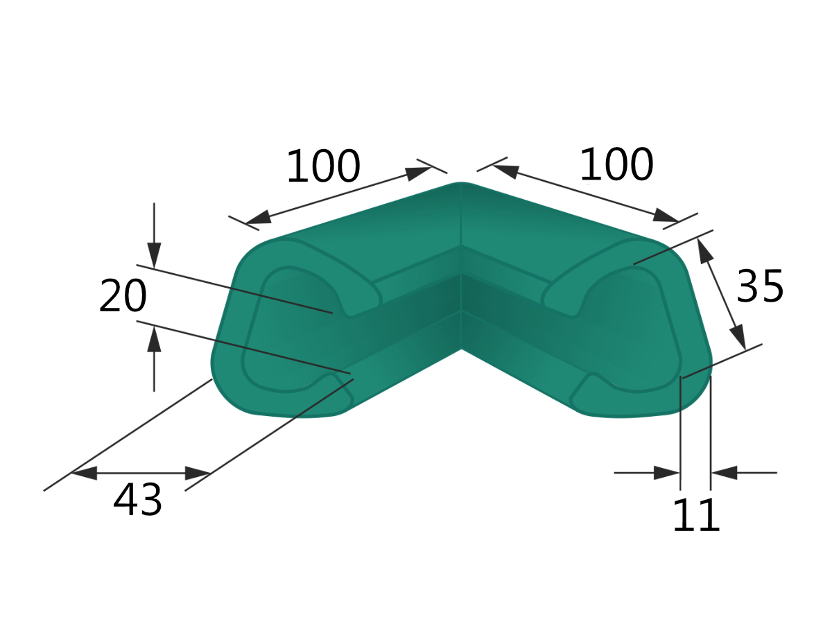 E-shop 20 ks - Pěnový polyetylén Profil U FIX 35-C (ROH 100x100)
