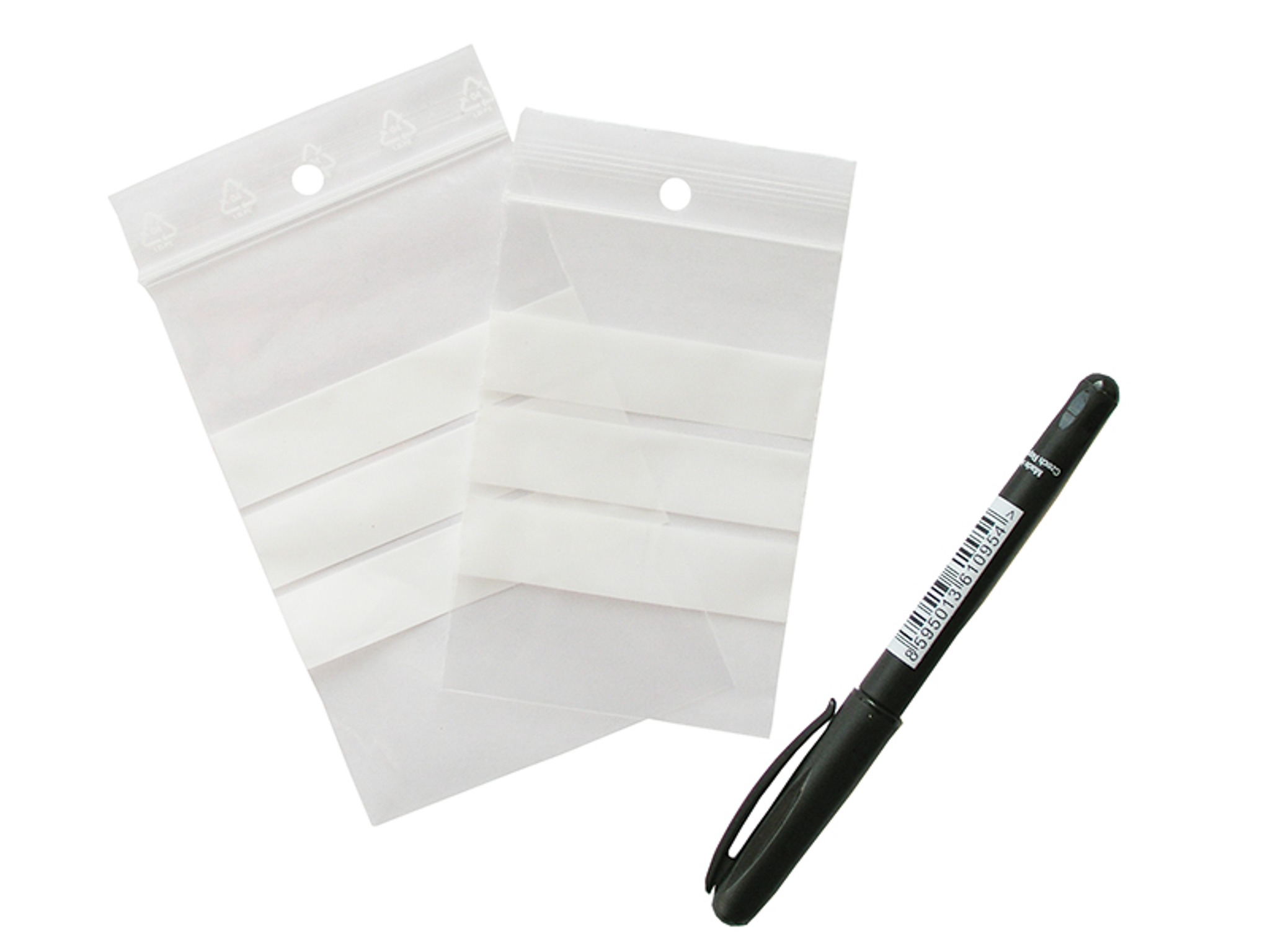 100 ks - Sáček rychlouzavírací PE 100x150/0,05 s bílými pruhy