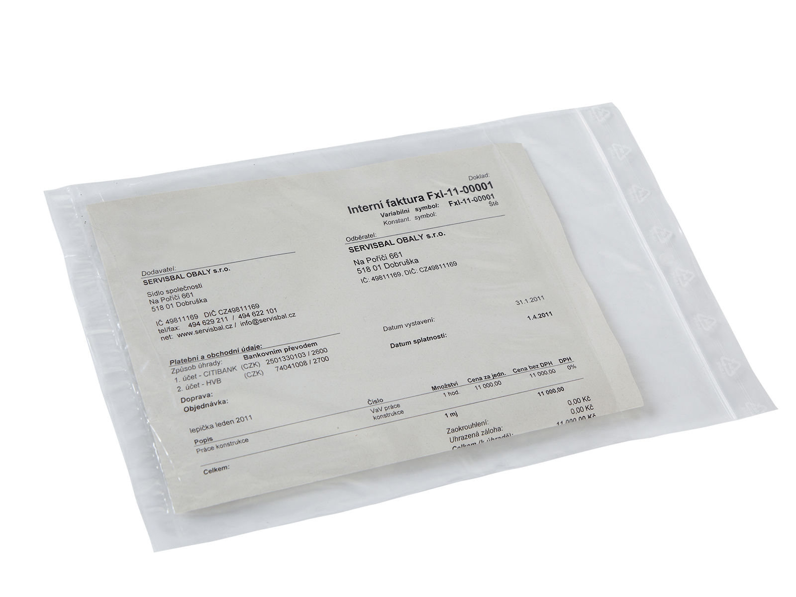 100 ks - Sáček rychlouzavírací PE 180x250/0,05 s kapsou