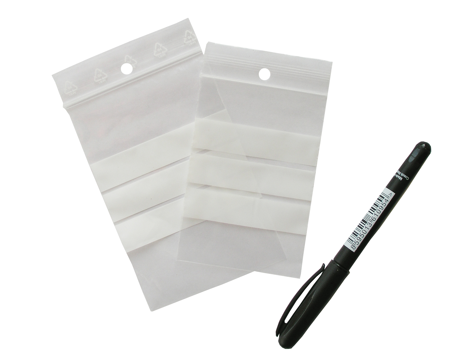 100 ks - Sáček rychlouzavírací PE 70x100/0,05 s bílými pruhy