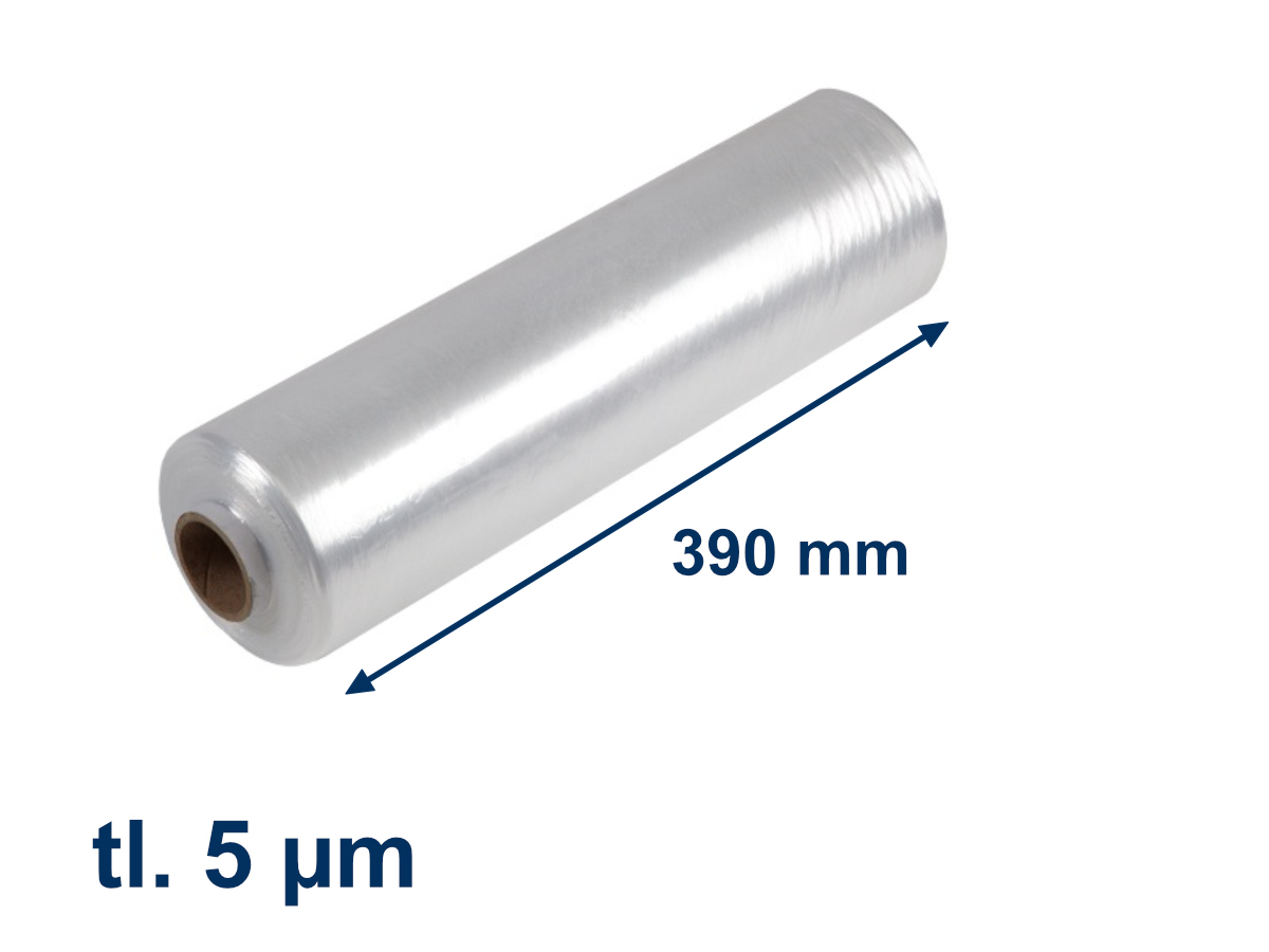 Stretch fólie ruční předepnutá 390mm / 5µm / 480m - Nano Bolt