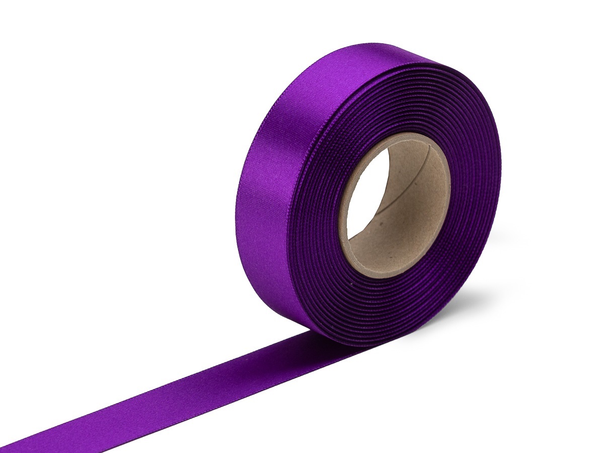 Stuha atlasová fialová, šíře 24 mm