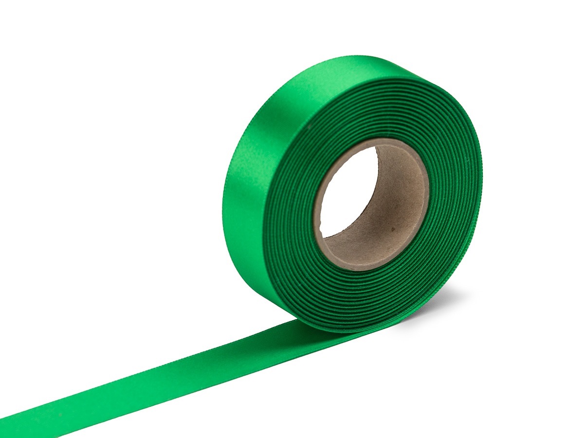 Stuha atlasová zelená, šíře 24 mm