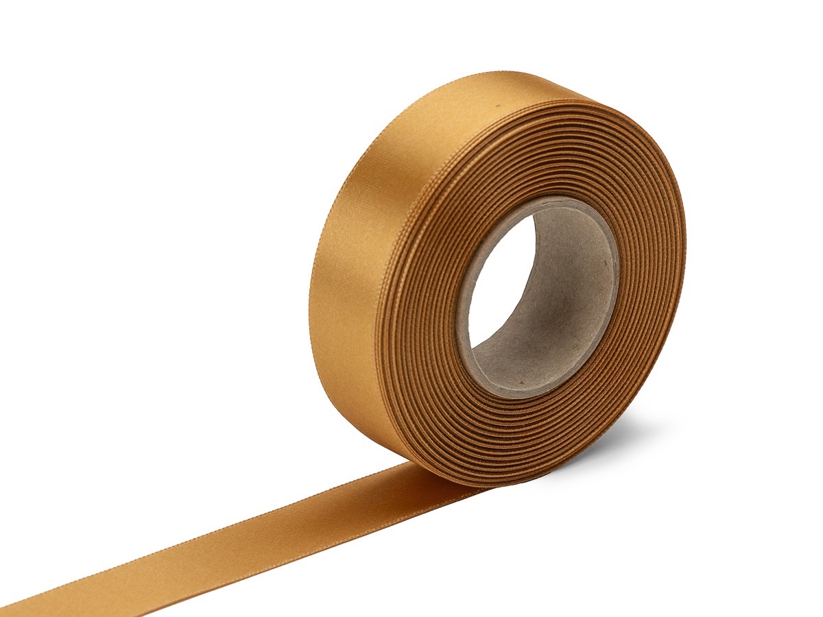 Stuha atlasová zlatá, šíře 24 mm