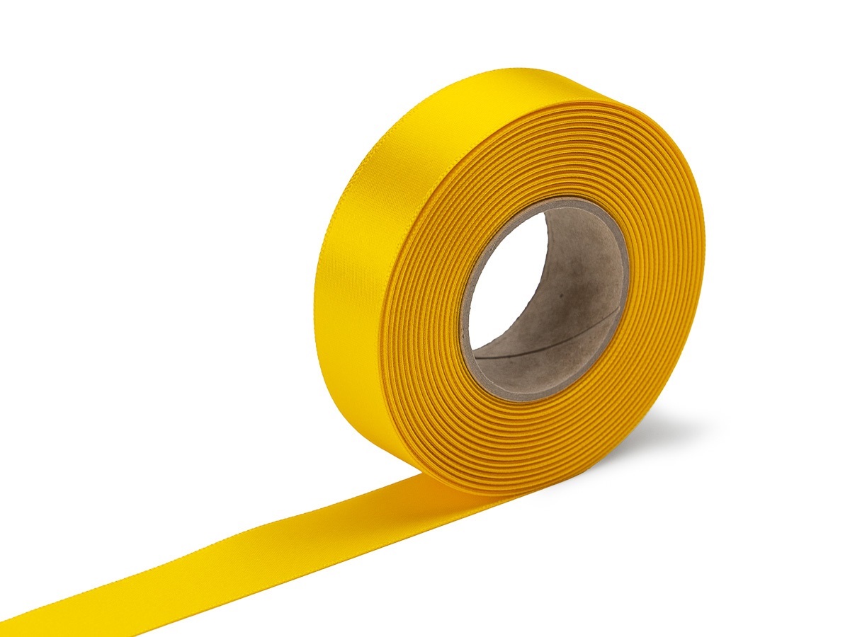 Stuha atlasová žlutá, šíře 24 mm