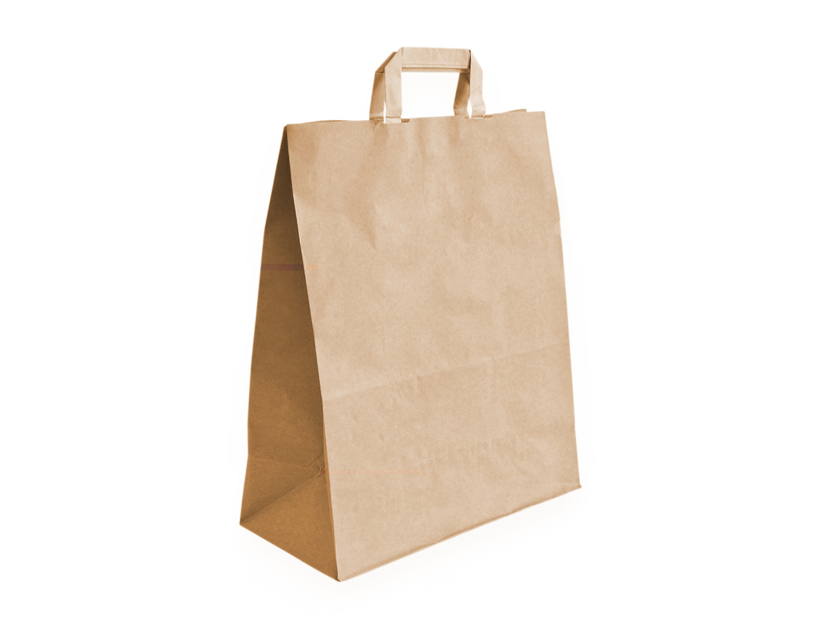 E-shop 250 ks - Taška papírová 320x160x390 na menuboxy, plochá držadla