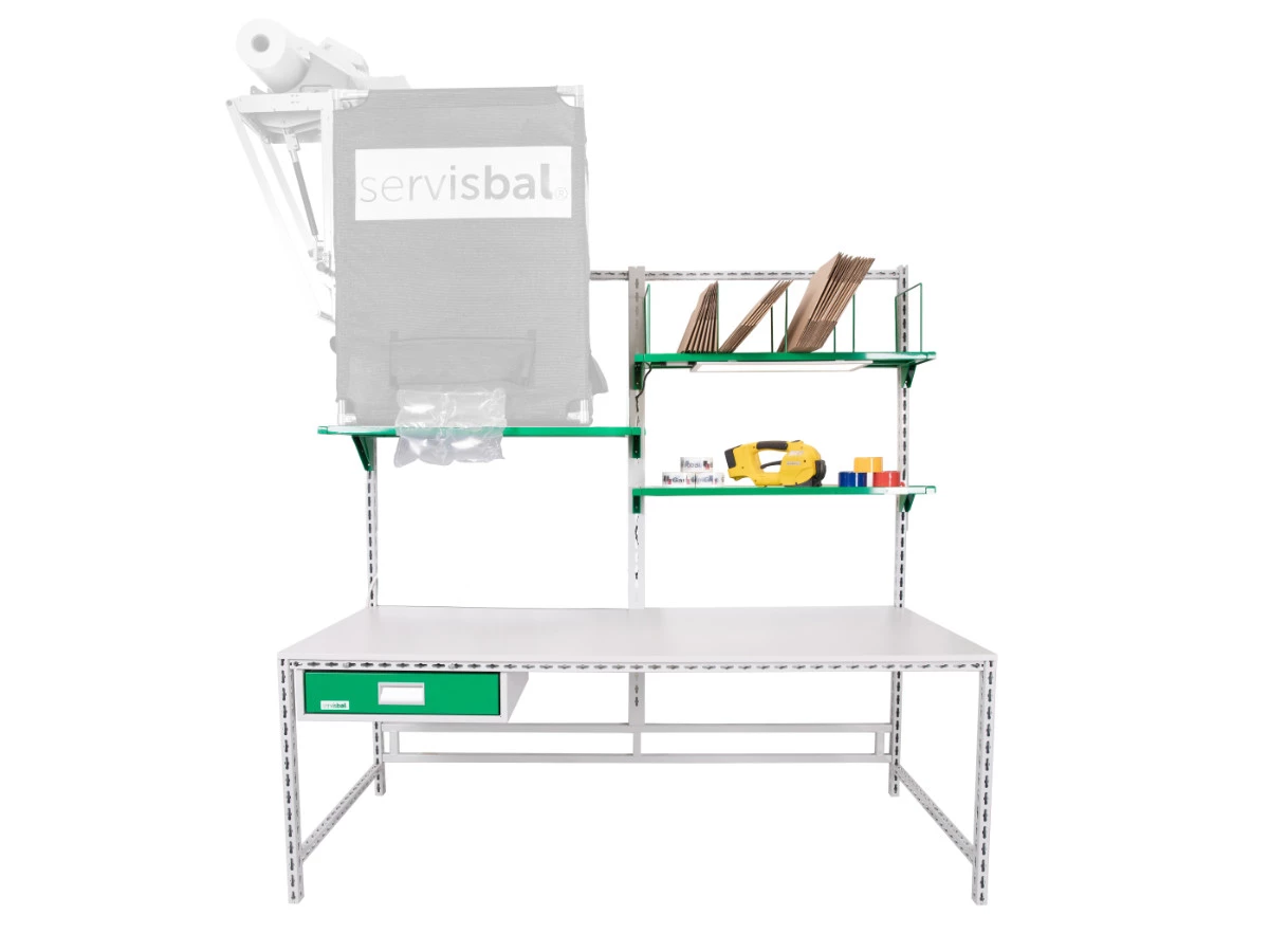 Balicí stůl SERVISBAL 2000x1000 mm, modifikace č. 4 - 001