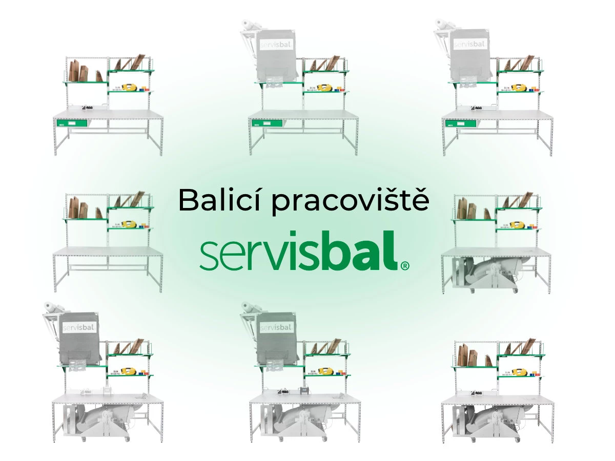 Balicí stůl SERVISBAL 2000x1000 mm, modifikace č. 6 - 002