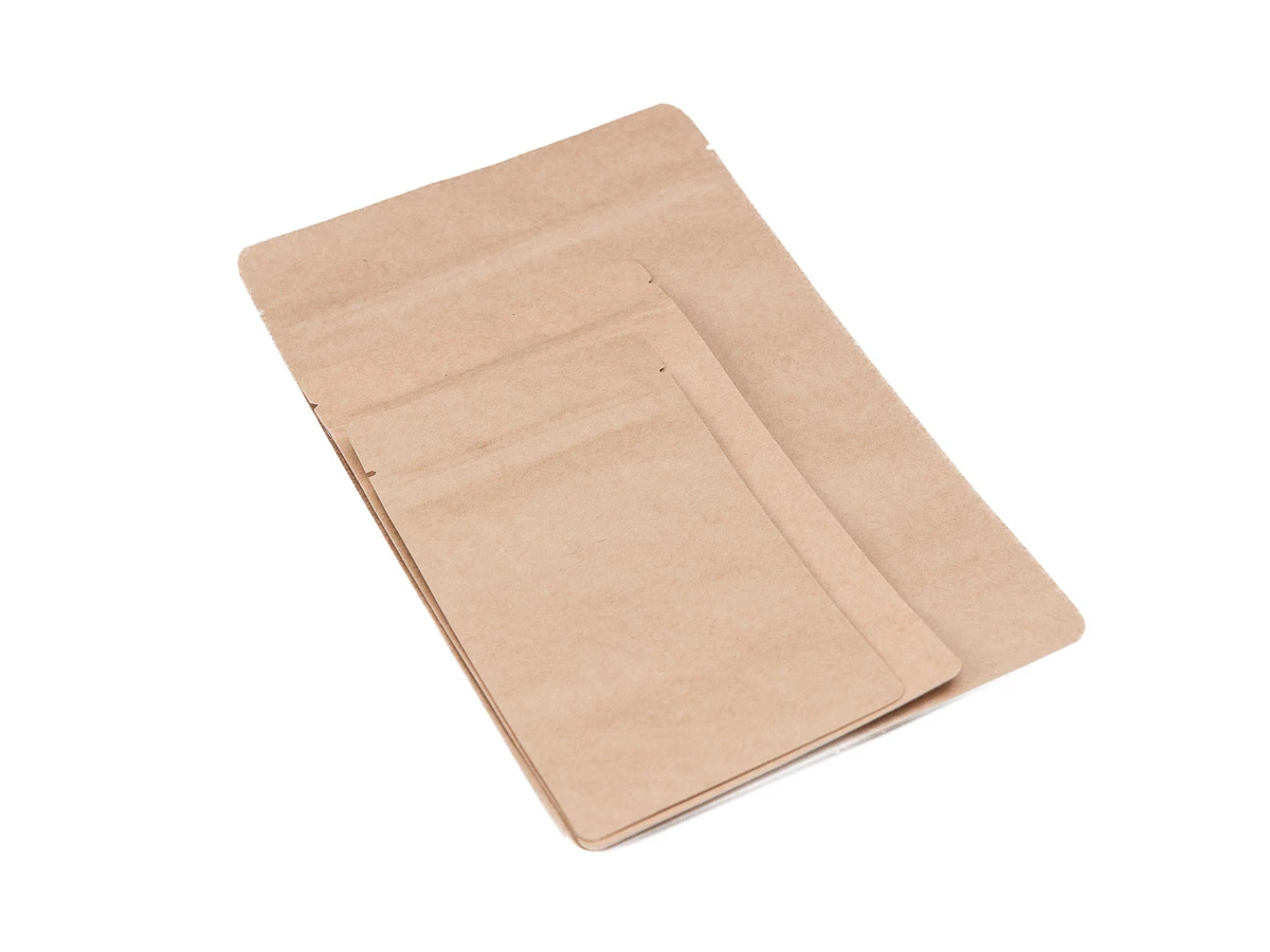 Doypack sáček bez okénka 110 x 185 + 65 mm, 250 ml, KRAFT/AL/CPP - 004
