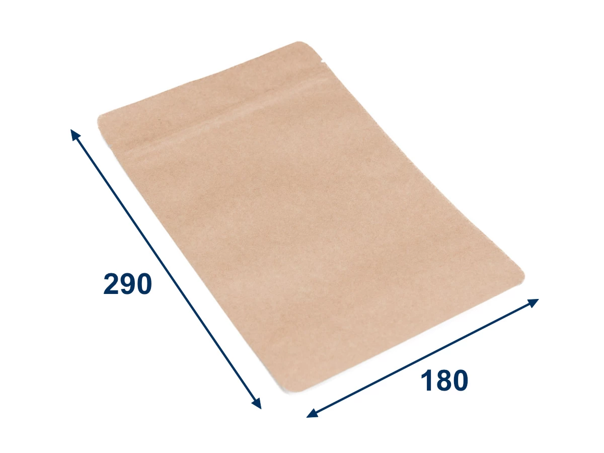 Doypack sáček bez okénka 180 x 290 + 90 mm, 1000 ml, KRAFT/AL/CPP - 001