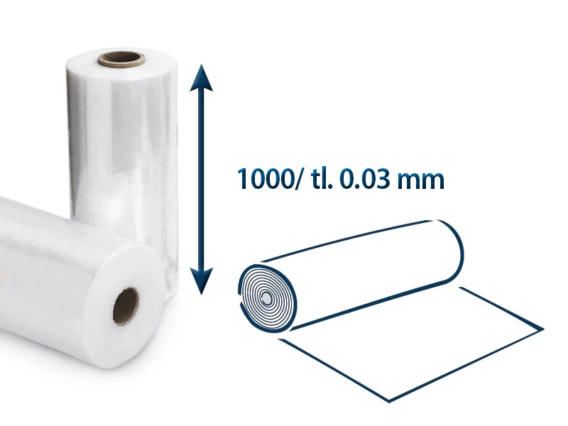 Fólie polyetylénová - Plochá š.1000/0,03 - 001