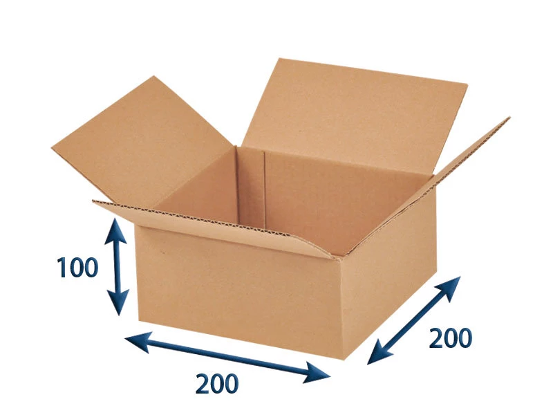 Kartonová krabice 200x200x100 3VVL klopová - 001