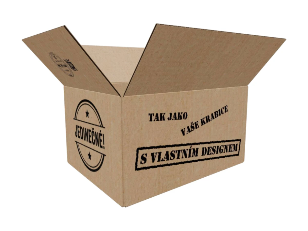 Kartonová krabice 340x260x190 3VVL klopová, digitální tisk - 001