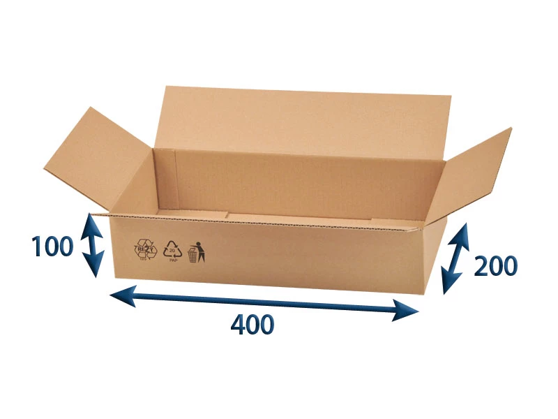 Kartonová krabice 400x200x100 3VVL klopová - 001