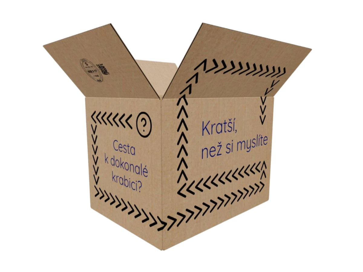 Kartonová krabice 400x300x300 3VVL klopová, digitální tisk - 001