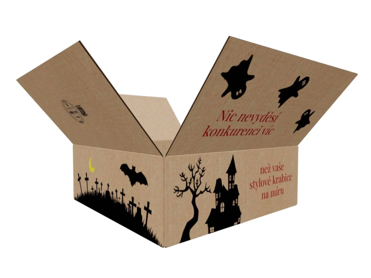 Kartonová krabice 400x400x150 3VVL klopová, digitální tisk - 001