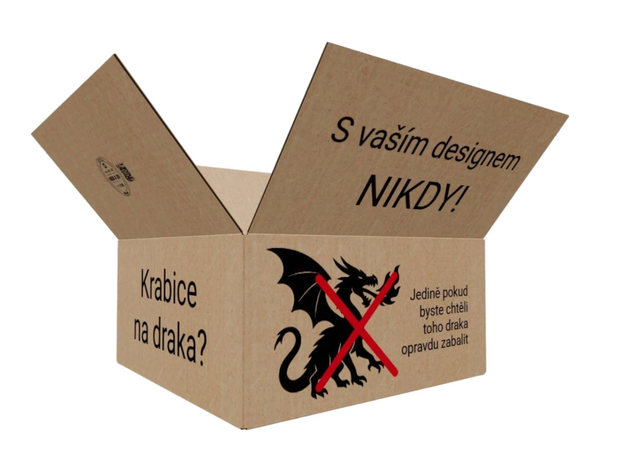 Kartonová krabice 400x400x200 3VVL klopová, digitální tisk - 001