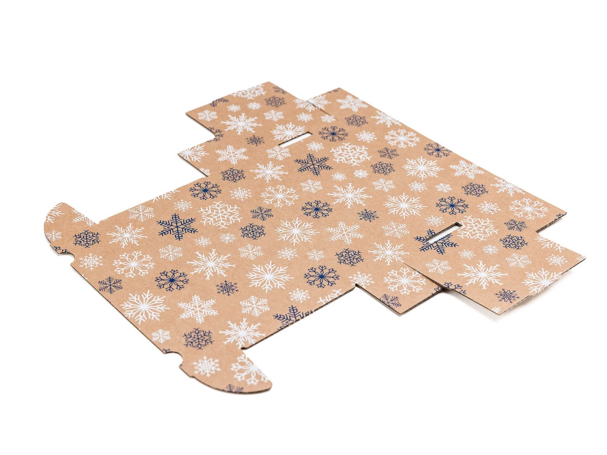 Dárková krabice s potiskem vloček 240x140x60 mm - 003