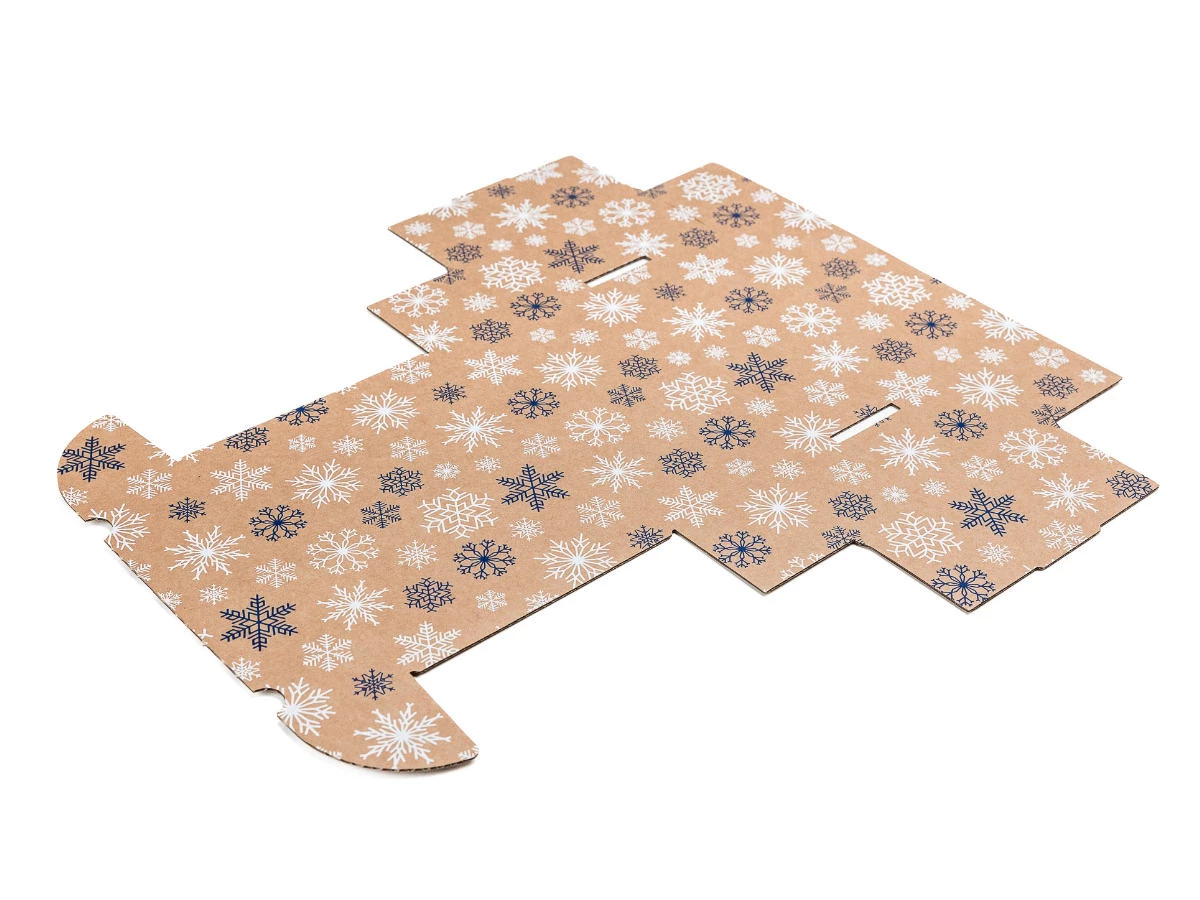 Dárková krabice s potiskem vloček 245x185x75 mm - 003