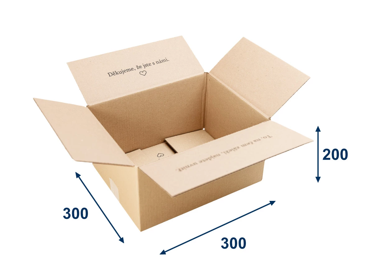 Krabice klopová 340x260x190 s vnitřním potiskem - poděkování - 001
