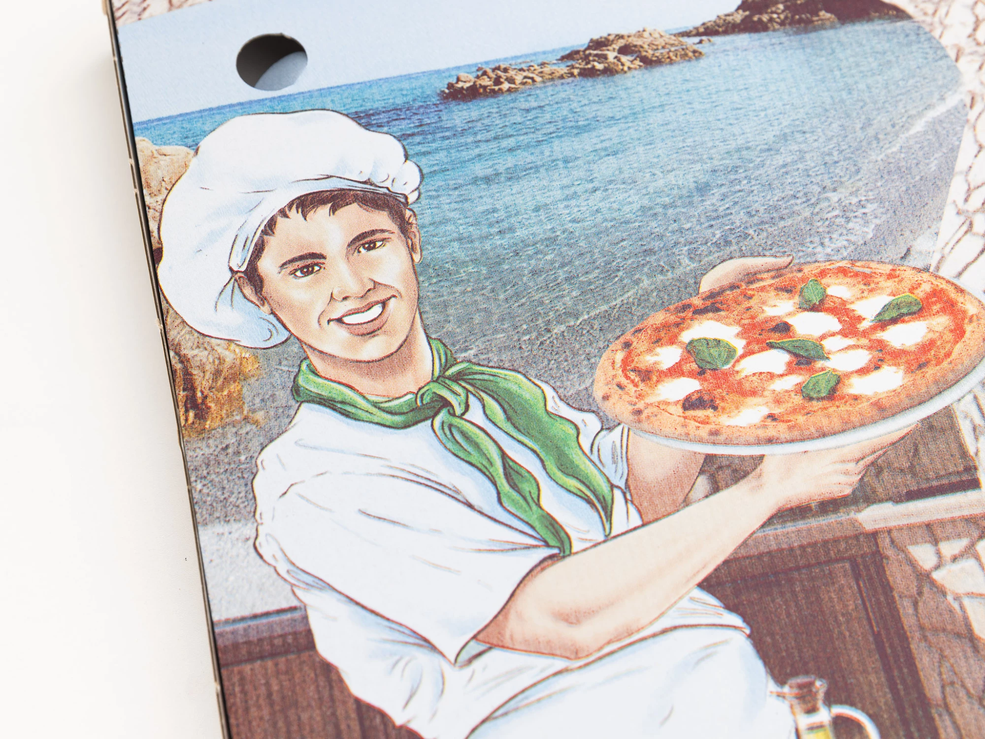 Krabice na pizzu 400x400x40 mm, bílá s potiskem - 004