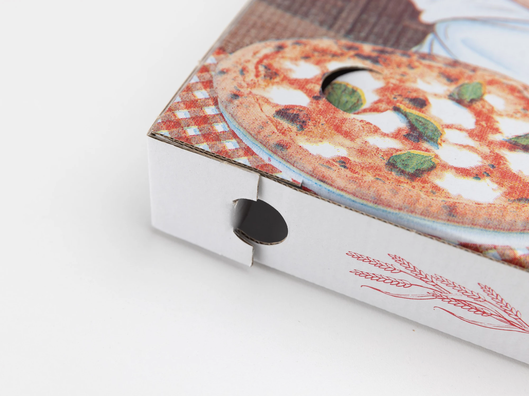 Krabice na pizzu 400x400x40 mm, bílá s potiskem - 005