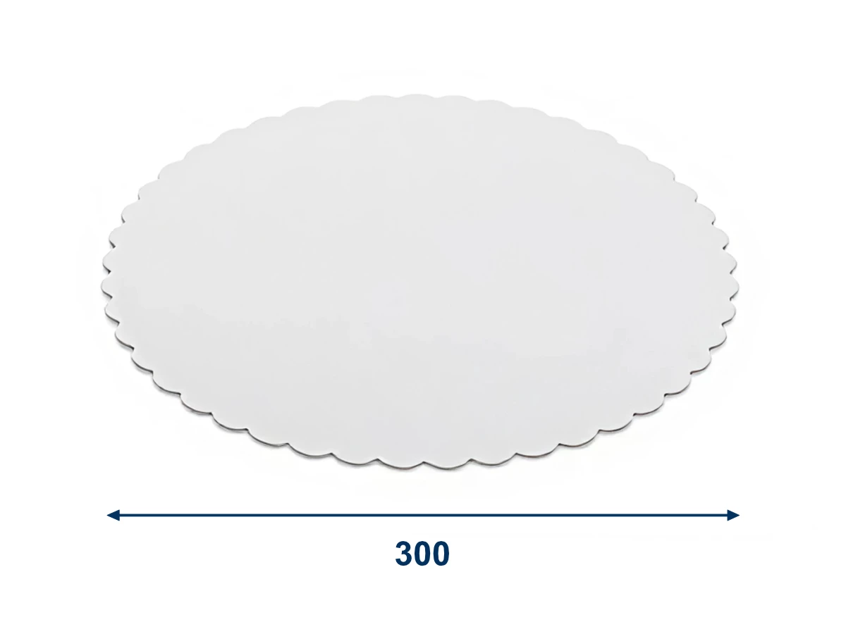 Lepenková podložka pod dort bílá O30cm - 001