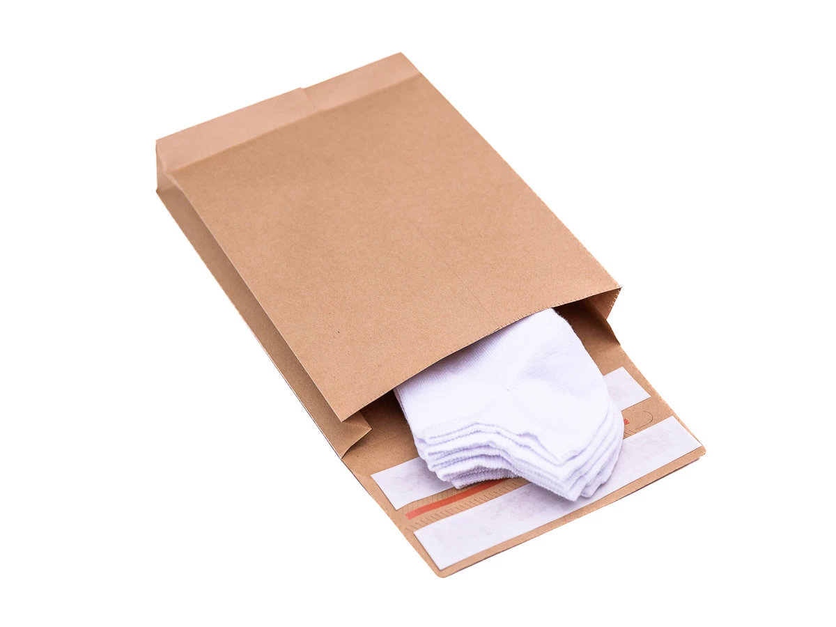 Obálka papírová s křížovým dnem a bočními sklady (kraft) 400x500, 2 lepící pásky - 002
