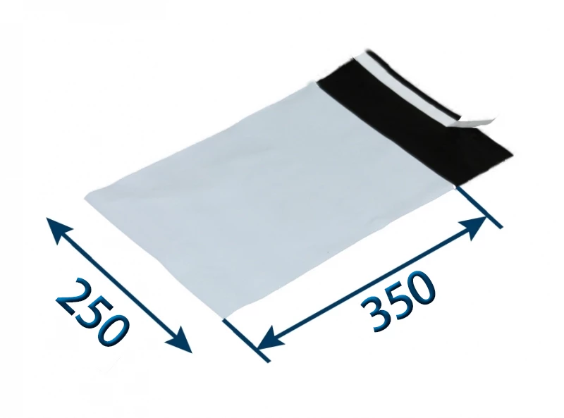 Obálka plastová samolepicí bílo-černá 250x350, tl. 0,06 - 001