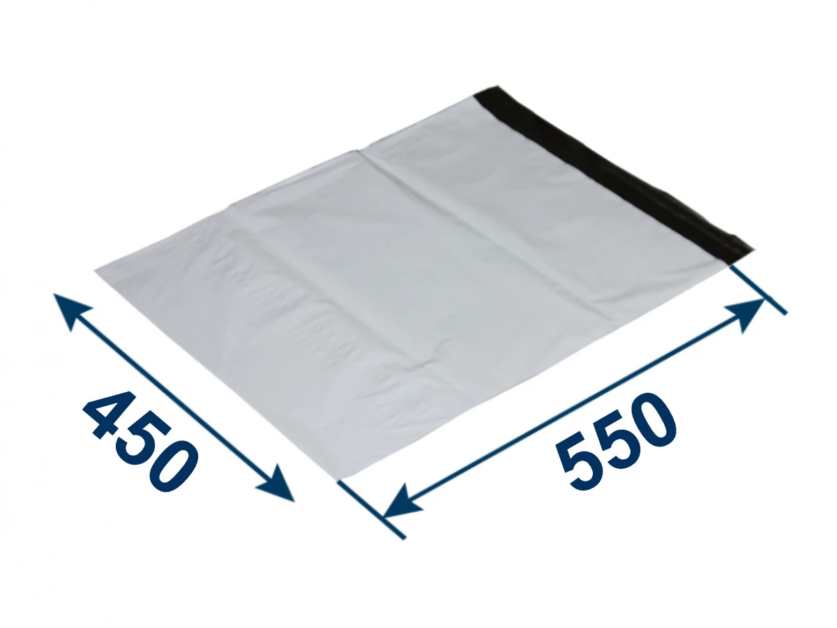 Obálka plastová samolepicí bílo-černá 450x550, tl. 0,06 (80% podíl recyklátu) - 001