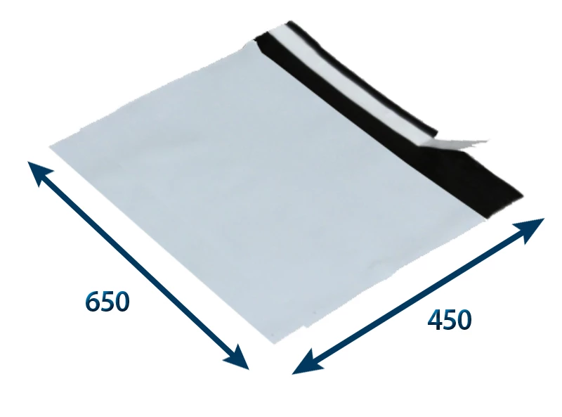 Obálka plastová samolepicí bílo-černá 650x450, tl. 0,06 - 001