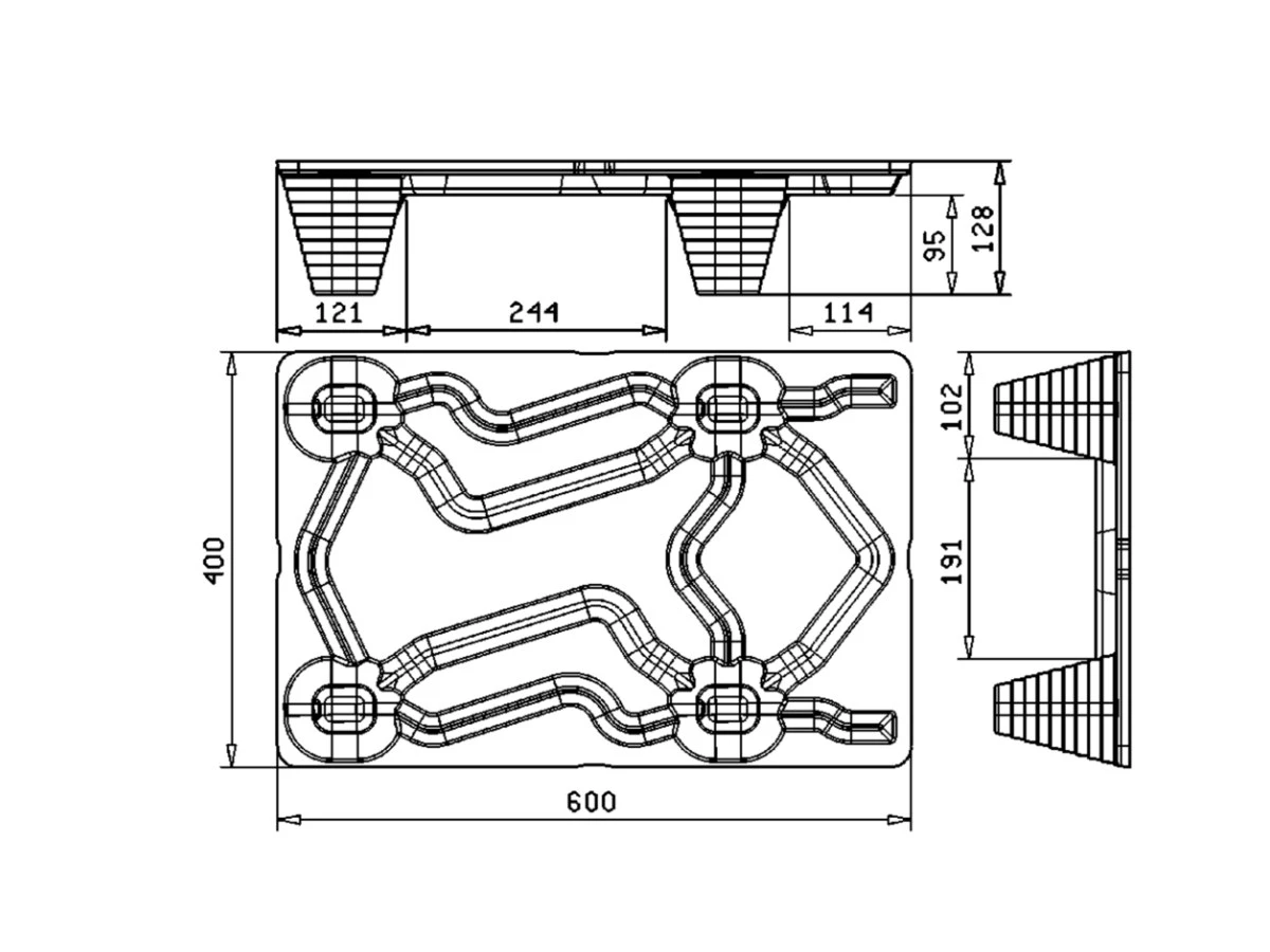 Paleta lisovaná - 600x400x128 - nosnost 300kg - 002