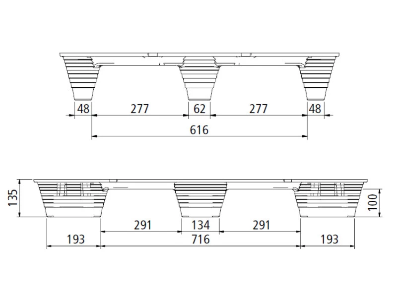 Paleta lisovaná INKA F8S/LF - 1200x800x135 - nosnost 1250kg - 002